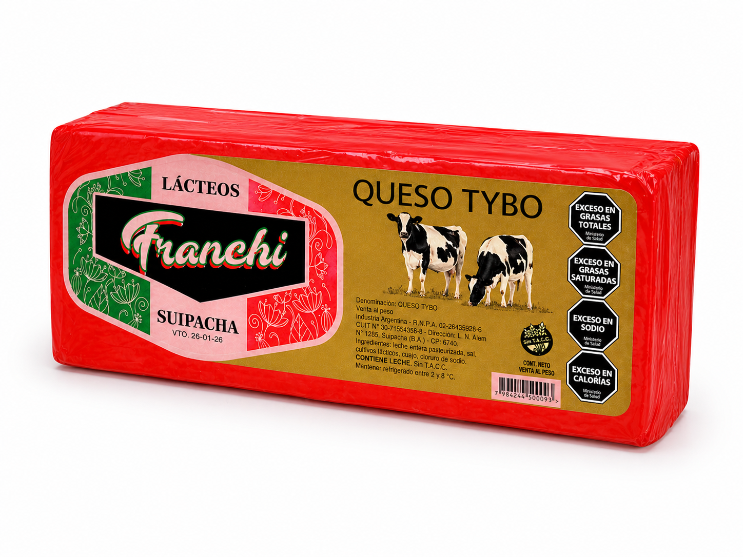 Queso en Barra Tybo Franchi – queso semiduro artesanal de Suipacha, Buenos Aires